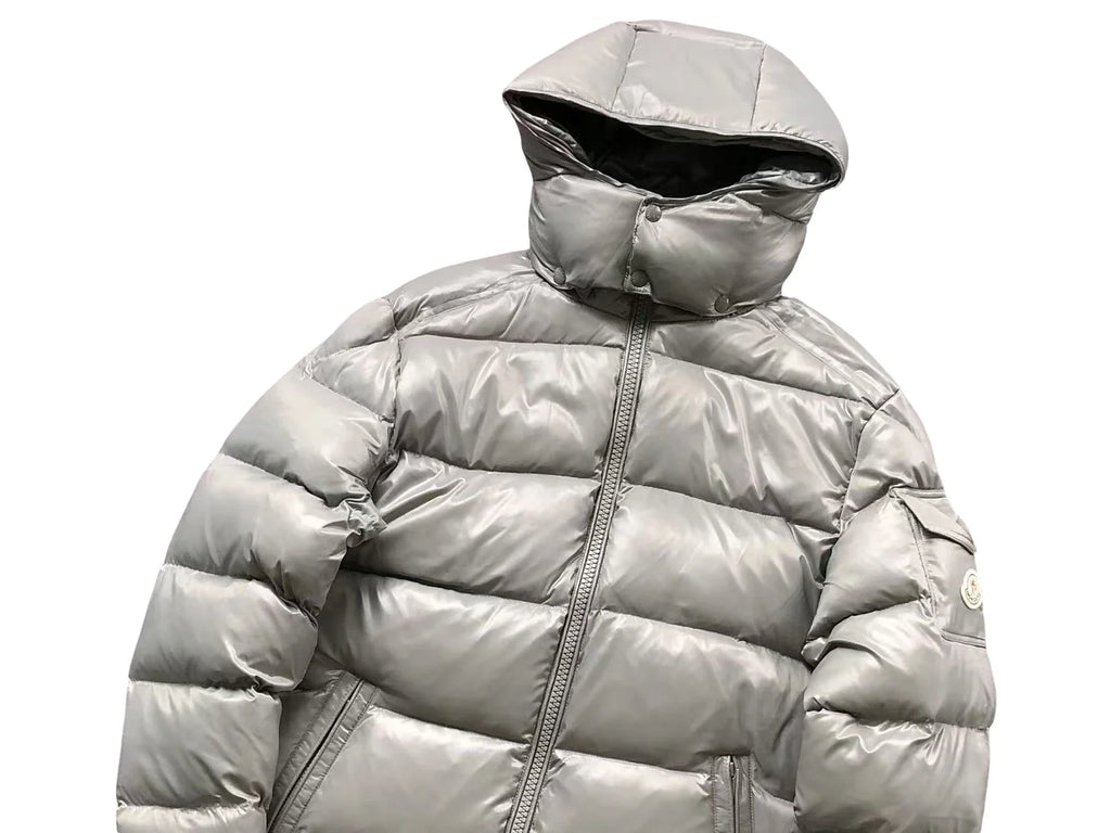 Moncler Maya Down Jacket – Men's Quilted Puffer in Grey
