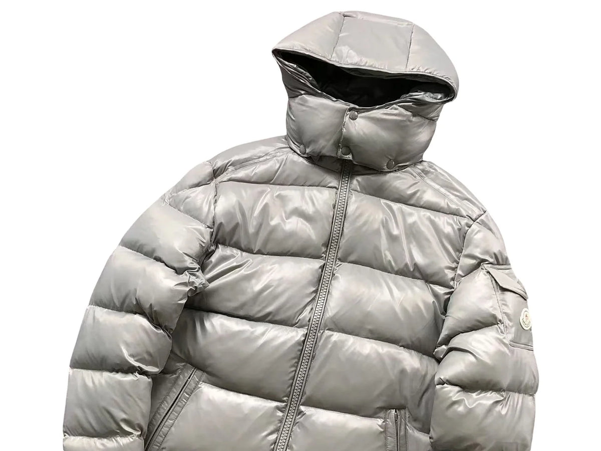 Moncler Maya Down Jacket – Men's Quilted Puffer in Grey
