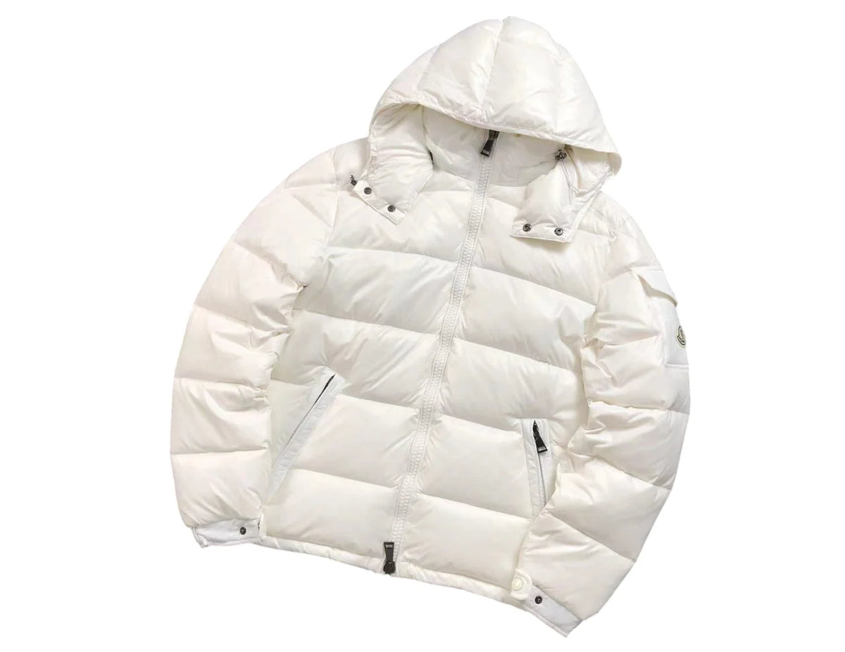 Moncler Maya Down Jacket – Men's Quilted Puffer in White
