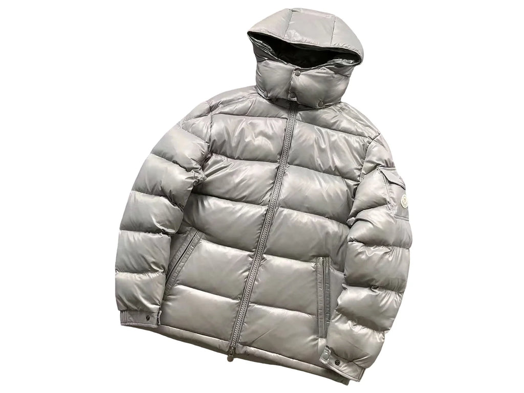 Moncler Maya Down Jacket – Men's Quilted Puffer in Grey